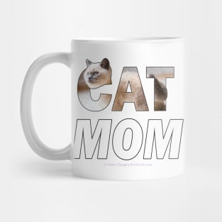 CAT MOM - siamese cat oil painting word art Mug